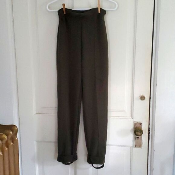 Vintage Olive Stirrup High Rise Pull On Pants - Picture 1 of 7